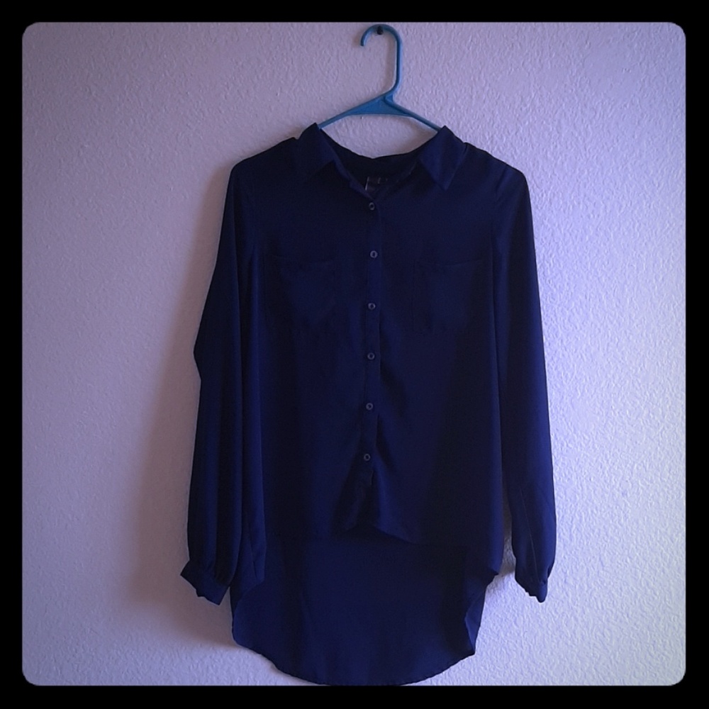 Navy blue button-up